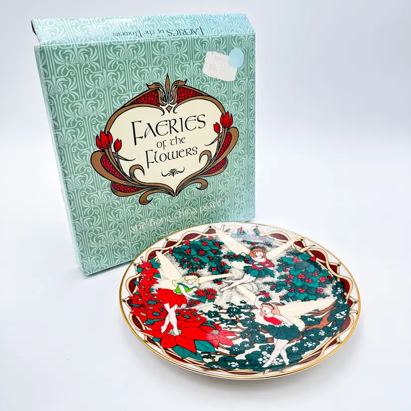 Faeries of the Flowers 1996 Christmas Edition Bone China Decorative Plate 8"D B25