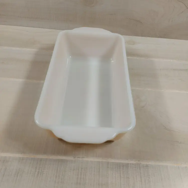 Vintage Anchor Hocking Fire King Peach Lustre 1Qt Bread Loaf Pan 409 Baking Dish