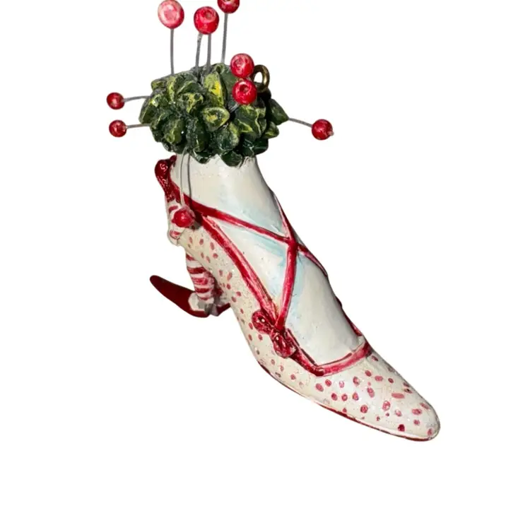 Vintage Department 56 Christmas Krinkles Pink Shoe Man Ornament ~ Patience Brewster