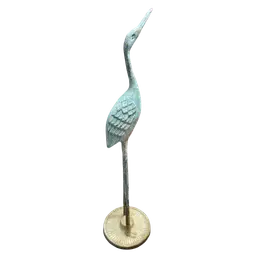 Decorative Metal Bird Statue, 11.5" Tall