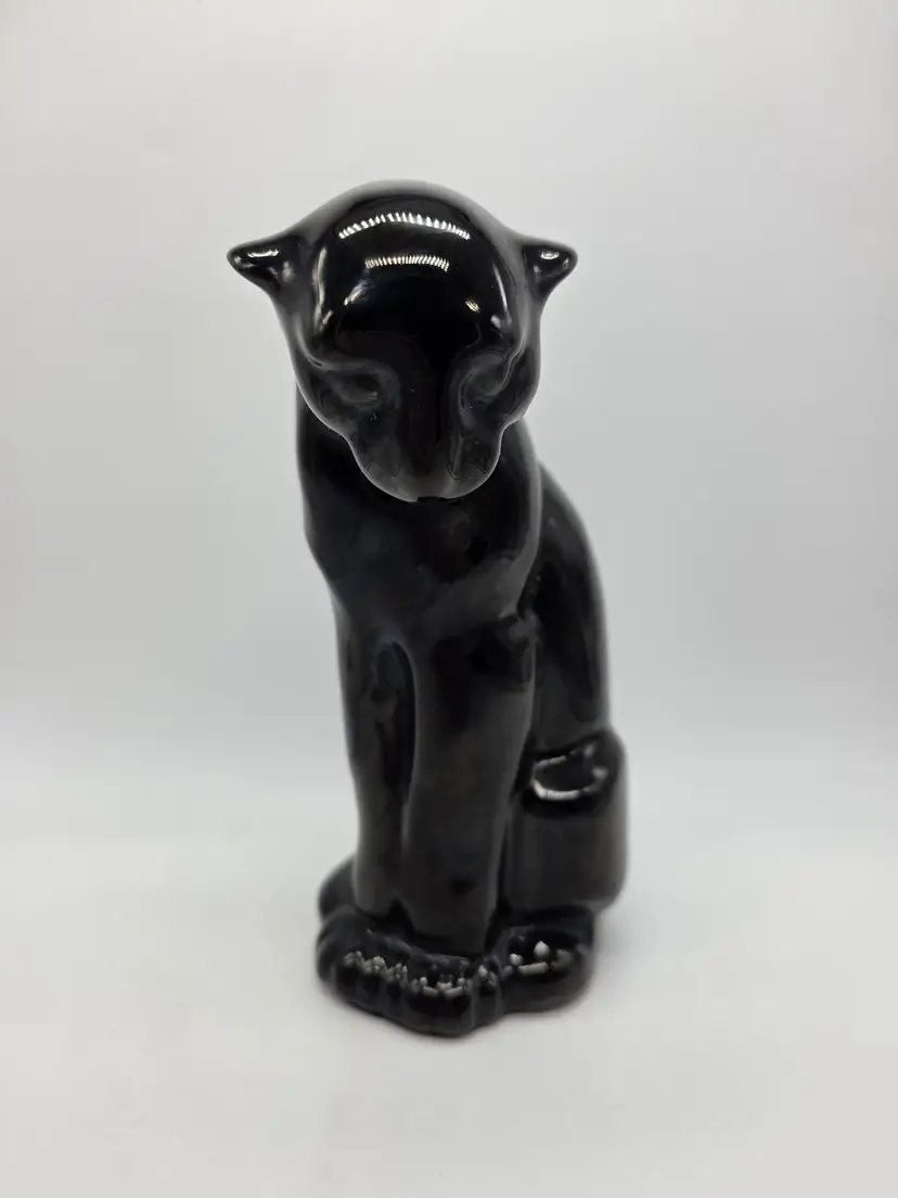 Frankoma Sitting Black Panther Puma Cat
