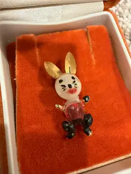 Vintage Made In Spain Bunny Brooch