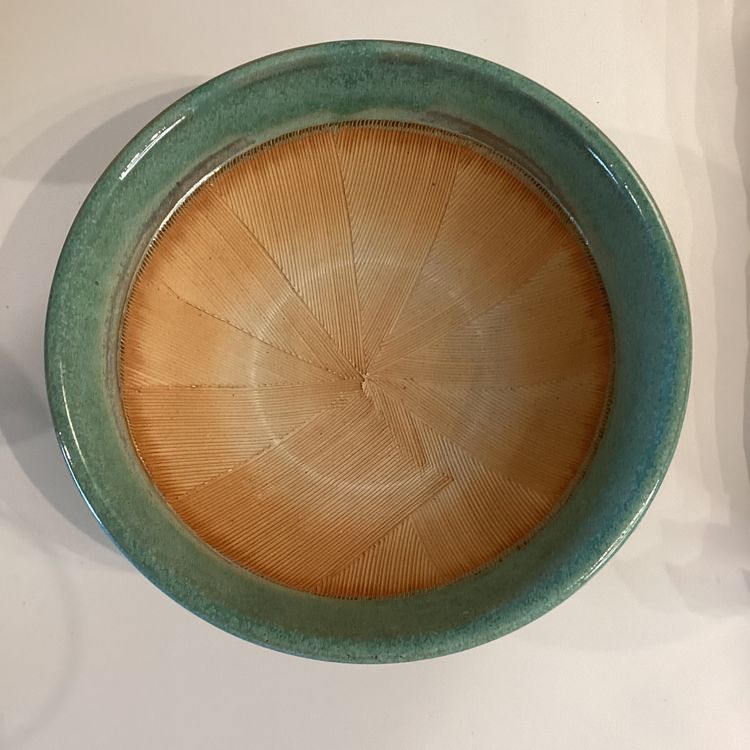 Japanese Combed Celadon Ceramic Kotobuki Pottery earthenware bowl