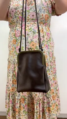 Coach Double Entry Swinger Bag Brown Leather