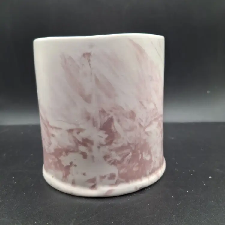 Initial Letter L Anthropologie Marble Ceramic Coffee Mug White Pink