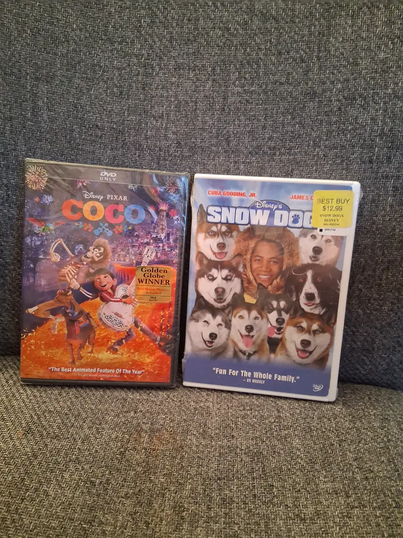 NEW - Disney Pixar Coco & Snow Dogs DVD Bundle