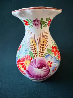 Hand-Painted  Chodska Floral Vase