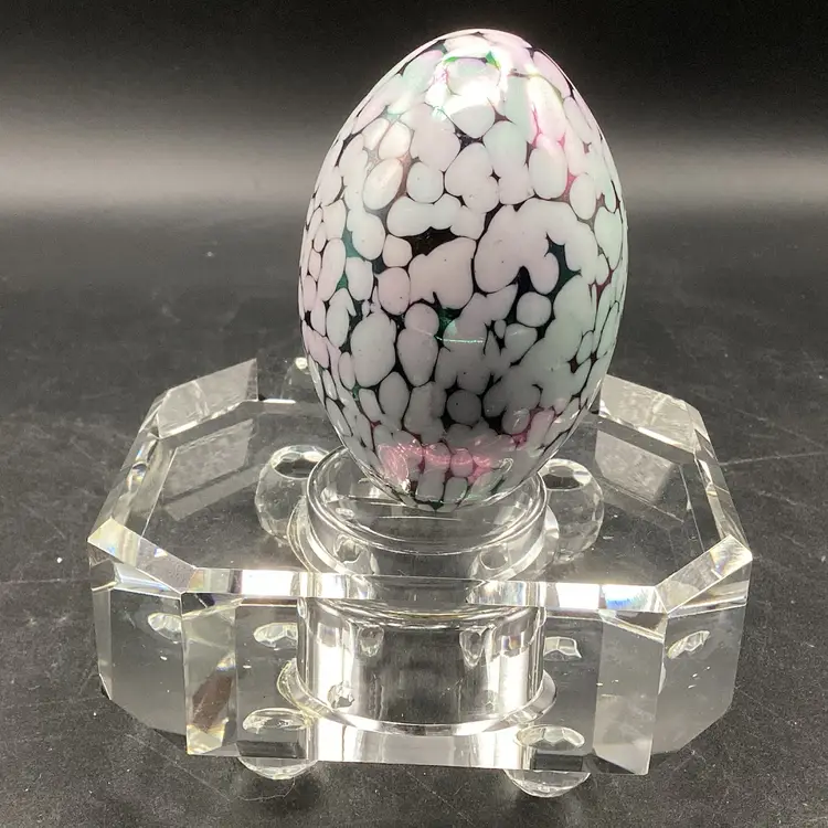 3469-Vintage Pele’s Art Glass, Egg Shaped Paper Weight