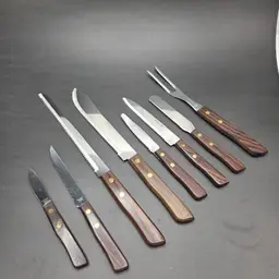 Cutlery Set 8pc Stainless Steel Genuine Rosewood Handles Walgreens