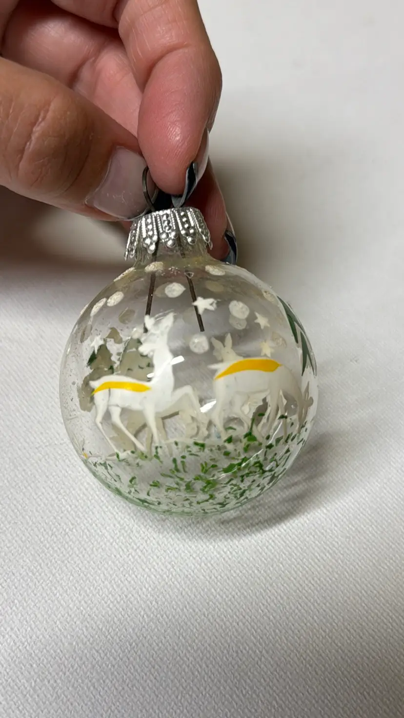 West Germany glass hand painted ornament