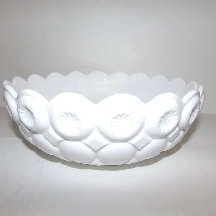 Vintage RARE Kemple Milk Glass Moon & Star Variant Serving Bowl c1950s