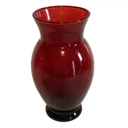 Royal Red Anchorglass Vase 7” Tall X 4.5” W