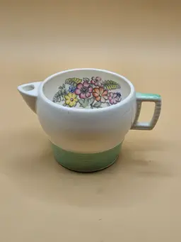 Triumph American Limoges Norway Green Floral 3"H Creamer, Some Marks