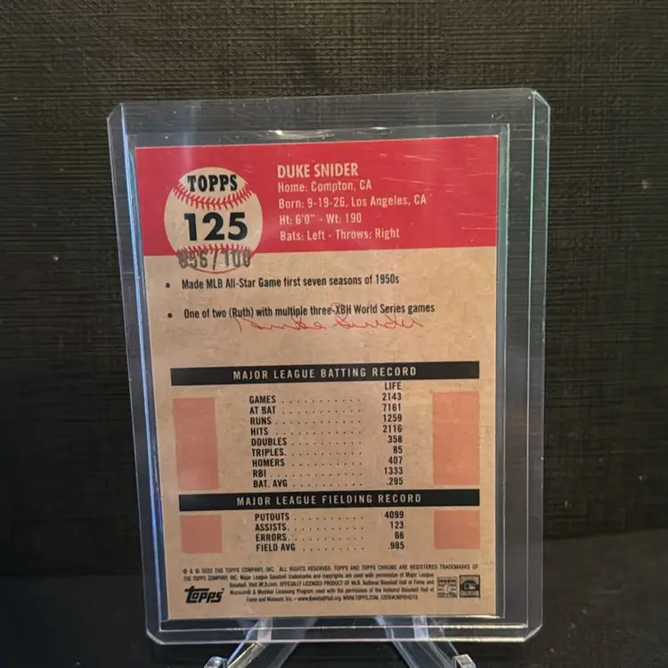 Duke Snider /100 Red Atomic Brooklyn Dodgers