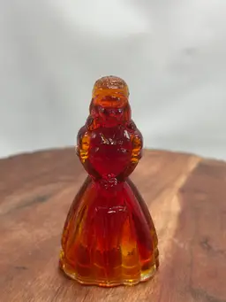 Vintage Boyd Glass Amberina Cadmium Glass Southern Belle w Umbrella UV Glow