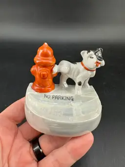 #7 Vintage Peeing Dog No Parking. 2.5” Tall.