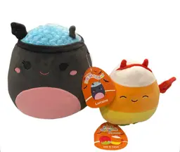 NWT Kellytoy Squishmallows Lorraine The Caldron 8” & Keir Carah 5” Halloween Lot
