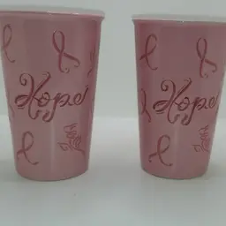 NEW Lot Of 2 Longaberger 2011 Horizon of Hope Breast Cancer Pink Ceramic Mug