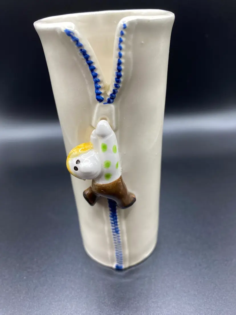 Fitz And Floyd - Boy On A Zipper Vase