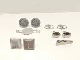 Lot of 4 Silvertone Cufflink sets