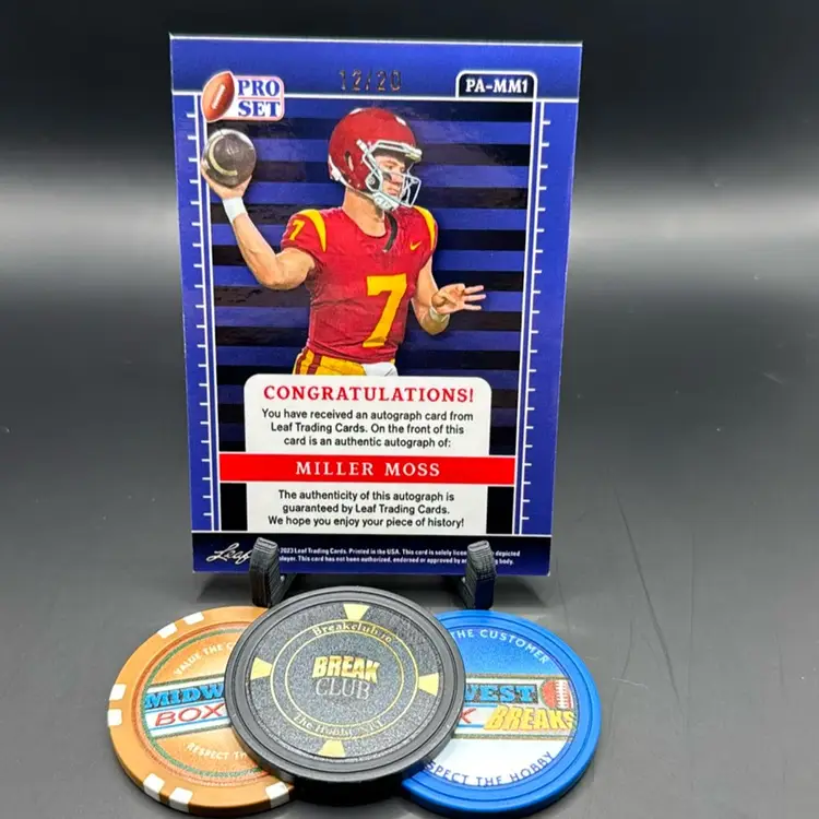 Miller Moss Auto 12/20 Blue 2023 Leaf Pro Set Louisville Cardinals