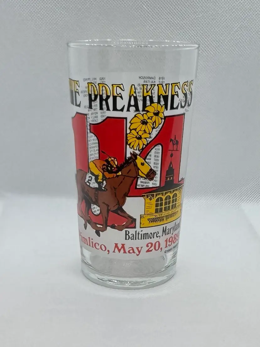 Vintage Souvenir Glass From the 114th Running of the Preakness Horse Race