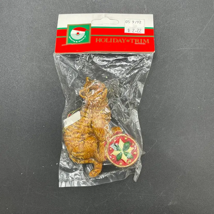 Kurt Adler Tiger Circus Performer Plastic Christmas Ornament VTG New Old Stock