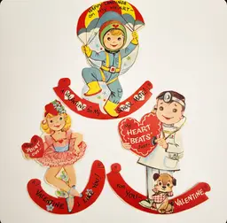 Vintage Valentine Stand Up Card Lot of 3