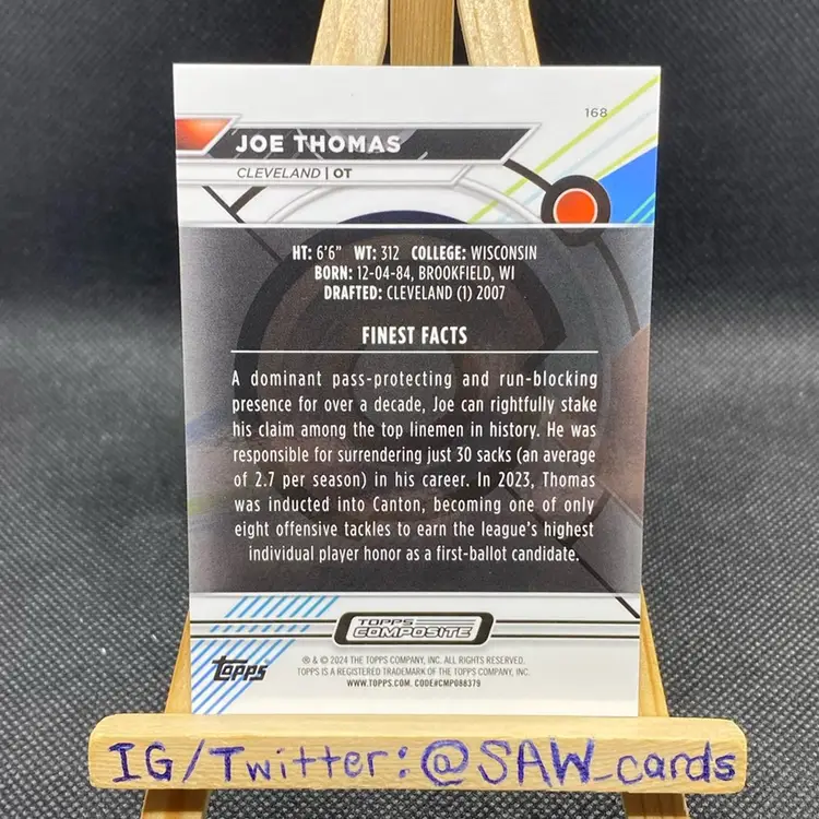 Joe Thomas 2023 Topps Composite Blue /199 Cleveland Browns