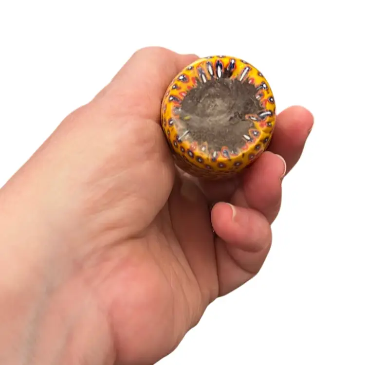 Vintage Italian Art Glass Millefiore Owl 🦉 Paperweight Handblown Cane Latticino Italy