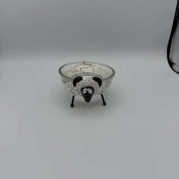 Raku Style Sheep Trinket Dish