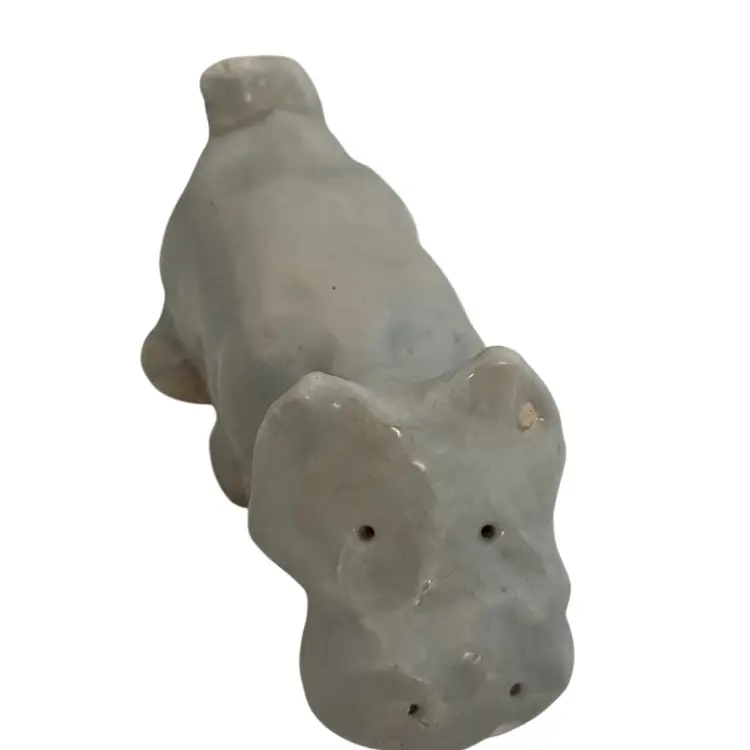 Gray Hippopotamus Figurine Hobbiest Handmade Pottery Signed Naomi
2-1/2” T x 5-1/2” L x 2-1/4” W