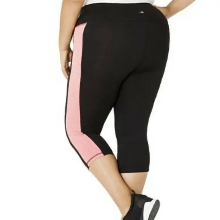 Ideology Plus Size Active Capris Women’s 2X Color Block Workout Leggings NWT