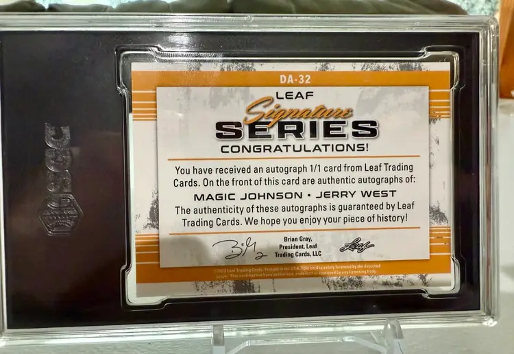 Magic Johnson Jerry West Dual Auto 1/1 Gold - SGC - Lakers