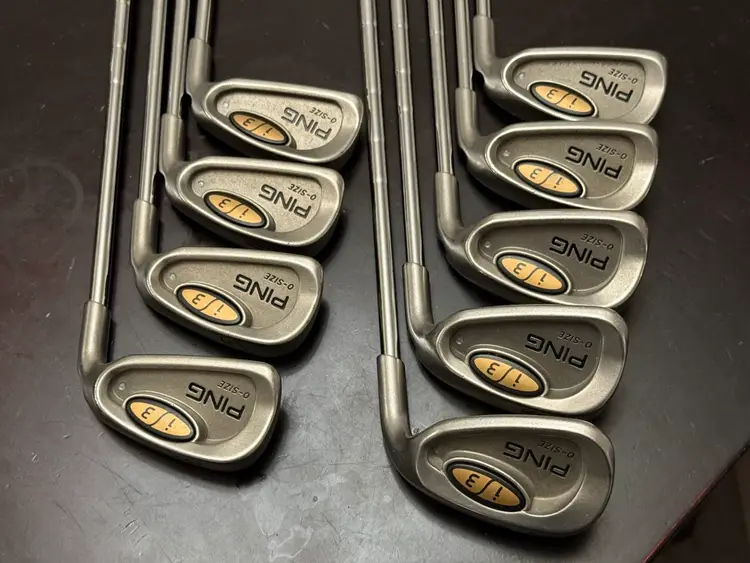 Ping I-3 O Size Iron Set 3-PW, SW Silver Dot All Serial Numbers Match Shaft Band
