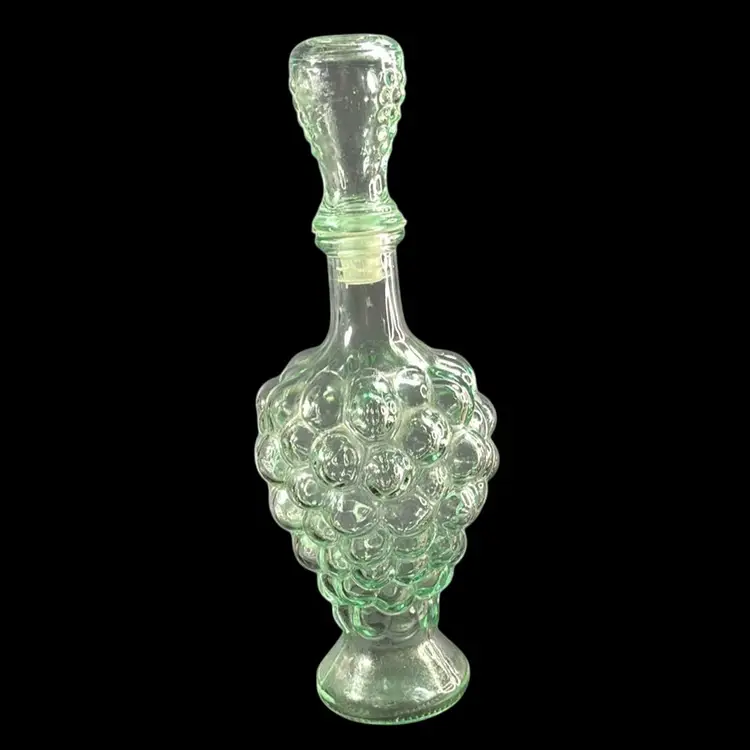Pale Green Glass Italian Empoli Wine Bottle 11” tall