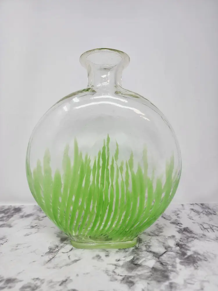 1950's Murano Glass Dino Martens Art Deco Celadon Green Glass Vase