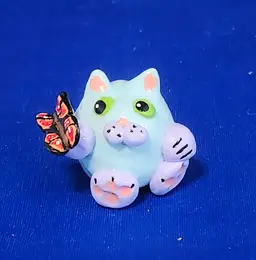 Shirley's Cats - Blue  with Butterfly