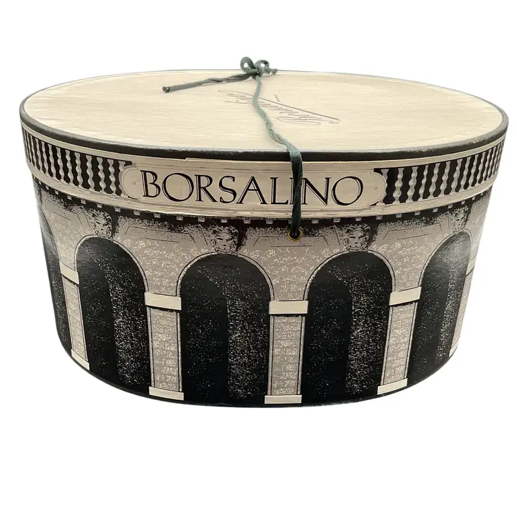 Borsalino Alessandria Italy Olive Green Velour Felt Fedora With Box Sz 7.25