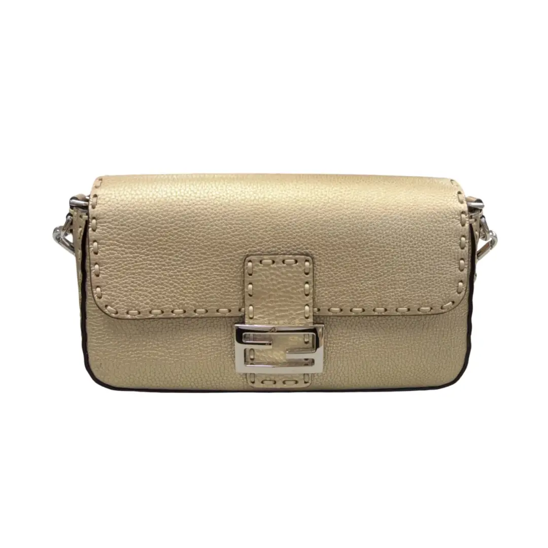 Fendi Metallic Gold Baguette