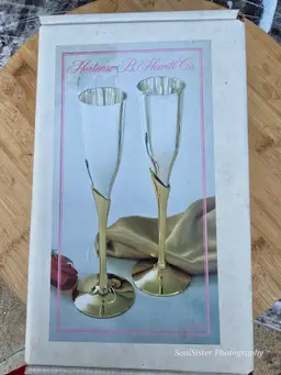 Hortense B. Hewitt Co, Imported, Silver & brass Champagne Flutes - EXTREMELY RARE FIND