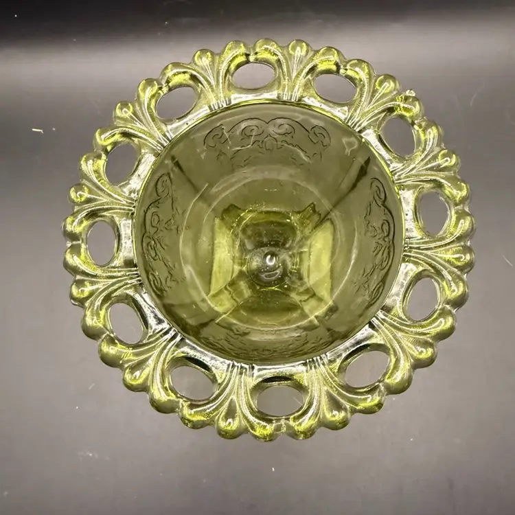 Indiana Glass Green “Lorain” Compote Dish