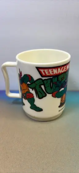 TMNT ninja Turtles Plastic Cup 1989