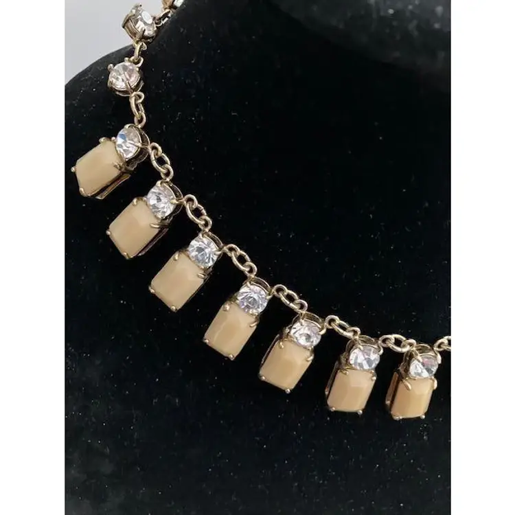 J.CREW Rhinestone & Resin Necklace, Signed