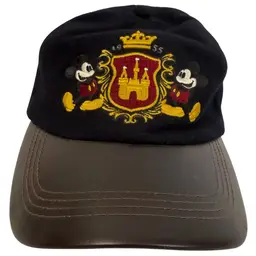 Disneyland Resort Mickey Mouse Castle Leather Brim Adjustable Wool Hat - NWT