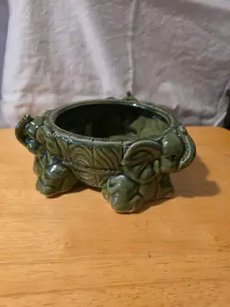 Vintage Green Elephant Planter