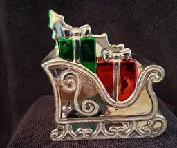 Vintage Bath and Bodyworks Silver Sleigh with Presents