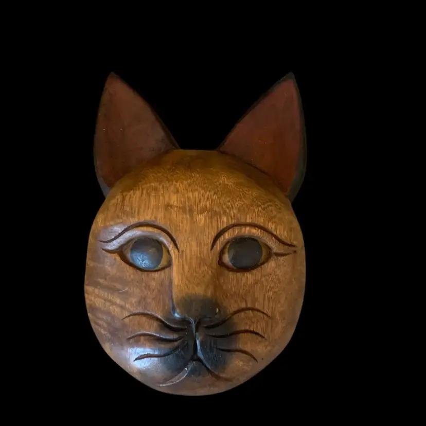 Handcrafted Wooden Cat Wall Hanging 11 1/4  X 7 1/2 X 1 3/4 Inches
