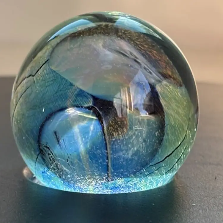 Vintage Signed  Robert Eickholt Small Paperweight - 1983