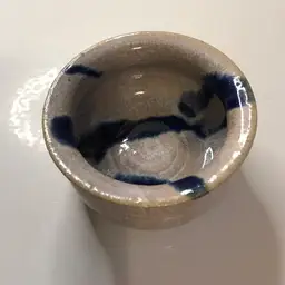 Rolled Rim Small Glazed Pottery Bowl